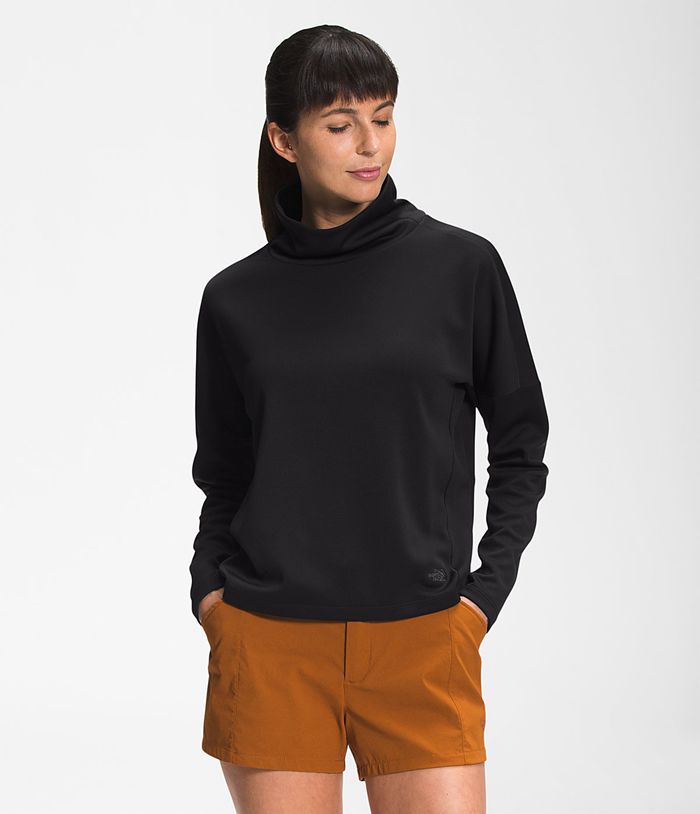 The North Face Womens Pullover Basin Funnel Neck Long Sleeve 746NSAVEB - Black